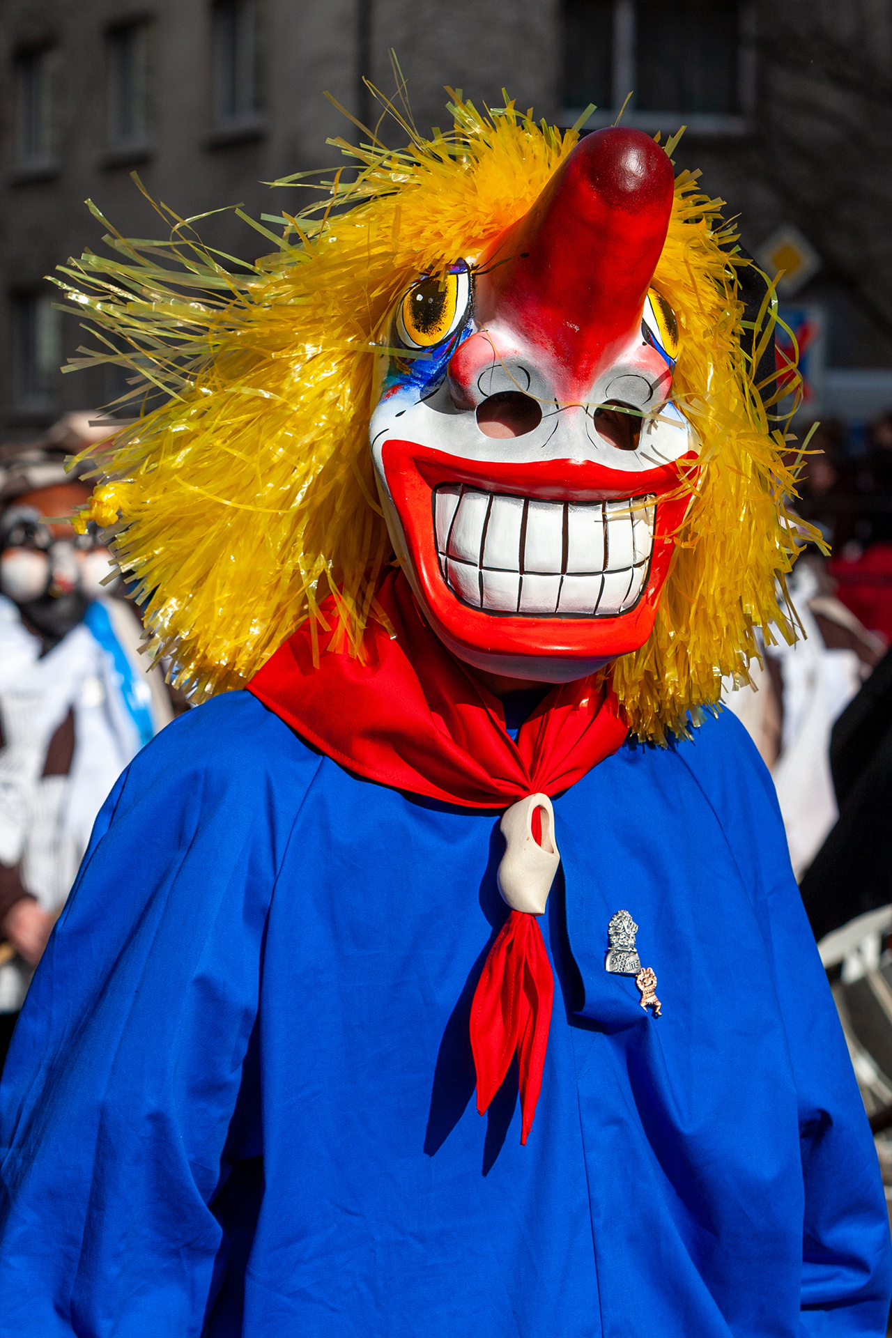 Traditional Swiss Fasnacht Larven carnival masks used in Swiss cultural celebrations