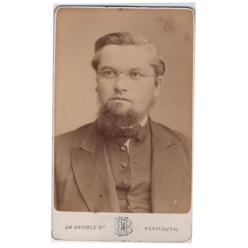 Antique Carte de Visite portrait of a man by Heath & Bullingham photographic studio, Plymouth.