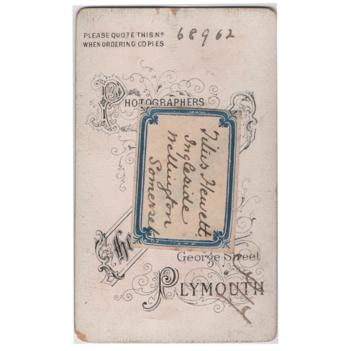 Antique Carte de Visite portrait of a man by Heath & Bullingham photographic studio, Plymouth.