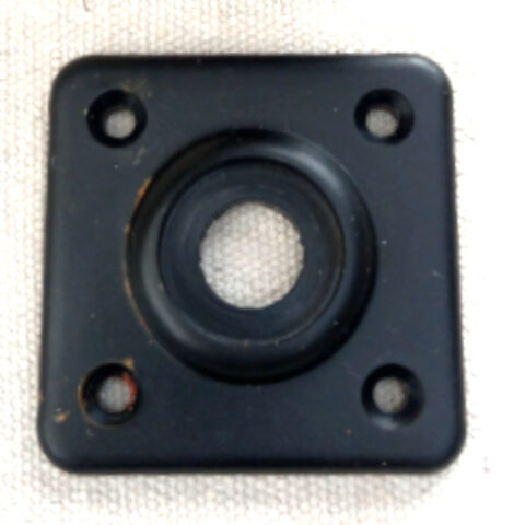 Vintage hexagonal black bakelite door knob with square back plate in very good condition.
