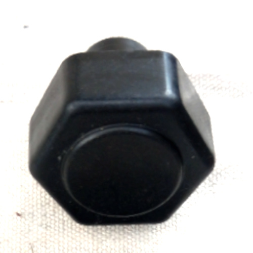 Vintage hexagonal black bakelite door knob with square back plate in very good condition.