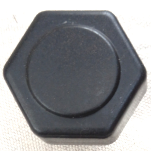 Vintage hexagonal black bakelite door knob with square back plate in very good condition.
