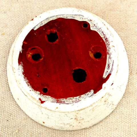 Vintage Wooden Mounting Block 88/70mm Round (ANTV-153)
