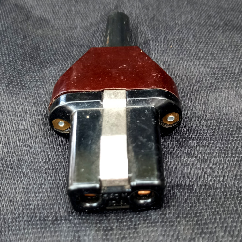 Vintage electric kettle replacement plug with durable connector for classic kettles.