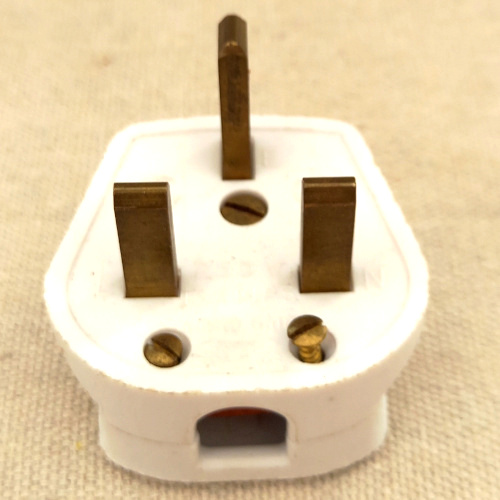 Standard British Type G fused 3-pin mains electrical plug compliant with BS 1363.