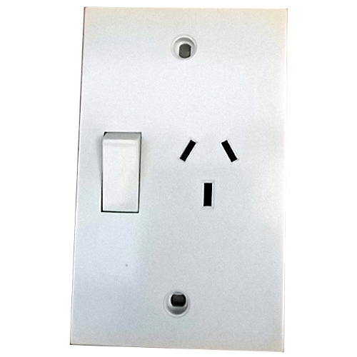 Vintage white single power socket by PDL with classic period design.
