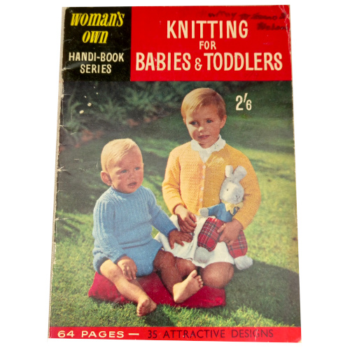 Vintage Woman's Own Knitting for Babies and Toddlers booklet with 35 knitting designs and 64 pages