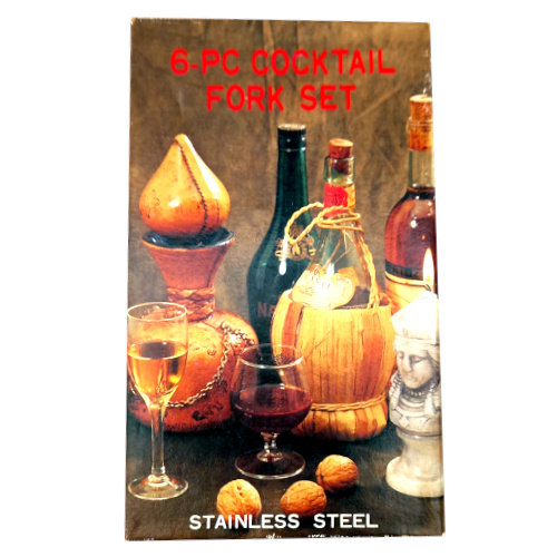 Vintage retro cocktail forks in original packet