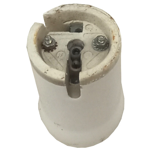 Vintage Thorn ceramic E40 lamp holder rated 16A 750V for industrial and restoration lighting applications.