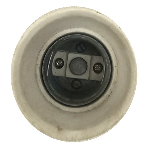 Vintage Thorn ceramic E40 lamp holder rated 16A 750V for industrial and restoration lighting applications.