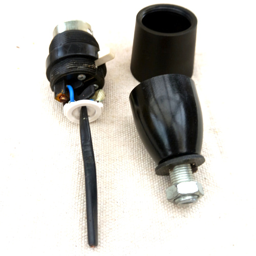 intage B22 pendant lamp holder with skirt and integrated switch for antique lighting restoration.