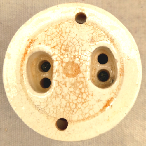 1920s vintage vitreous ceramic ceiling rose with ornate antique architectural design