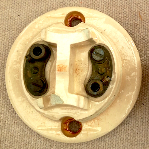 1920s vintage vitreous ceramic ceiling rose with ornate antique architectural design