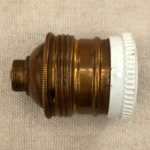 Vintage E27 Brass & Porcelain Lamp Socket (LAMP-89)