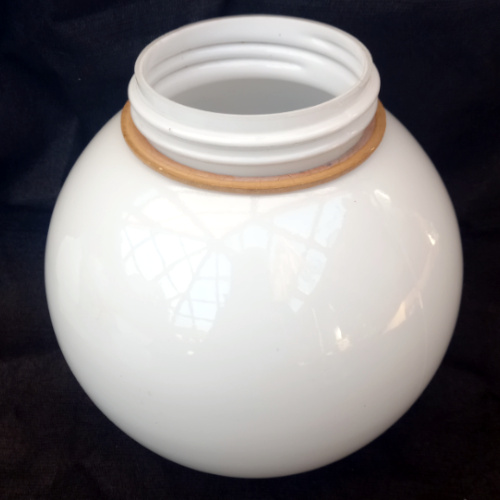 Large vintage white screw-in outdoor glass globe shade