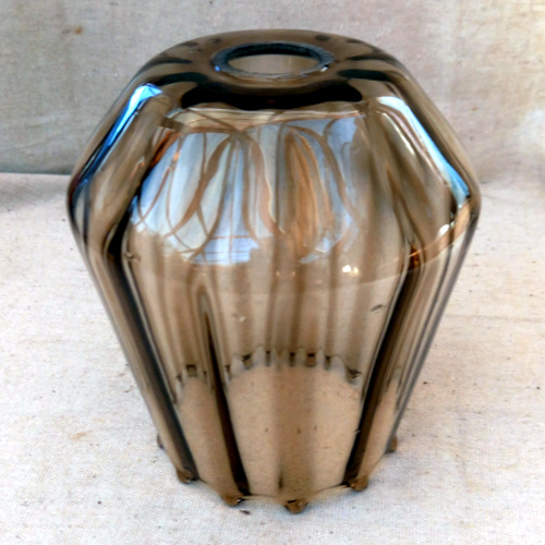 Retro brown glass lamp shade with vintage tinted finish