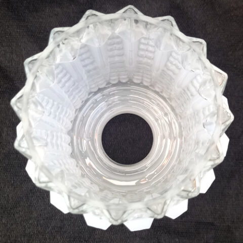 Retro cylindrical textured white and clear glass lamp shade