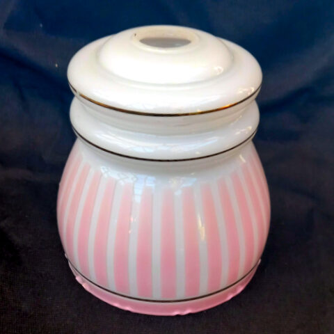 Retro White Frosted Glass Lamp Shade with Pink Decoration (LAMP-069)