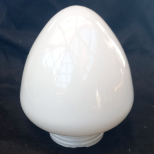 Vintage white screw-in frosted glass globe shade for outdoor light fixture