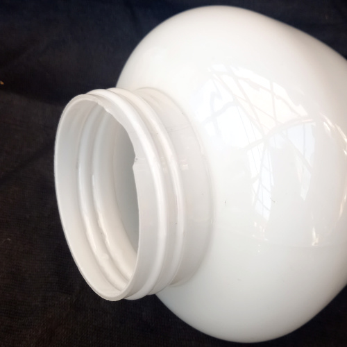 Vintage white screw-in frosted glass globe shade for outdoor light fixture