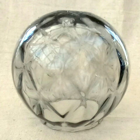 Retro Globe Pendant Light Shade in Textured Grey-Tint Glass (LAMP-073)