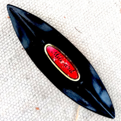1960s Milward Tatting Shuttle Black Celluloid/Lucite (MIS-058)