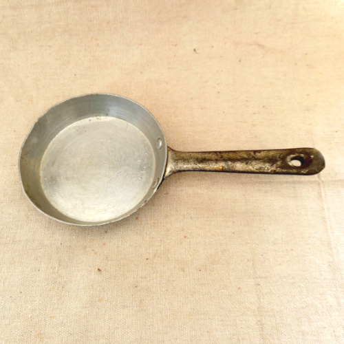 Vintage toy aluminium frying pan miniature for children's play kitchen set