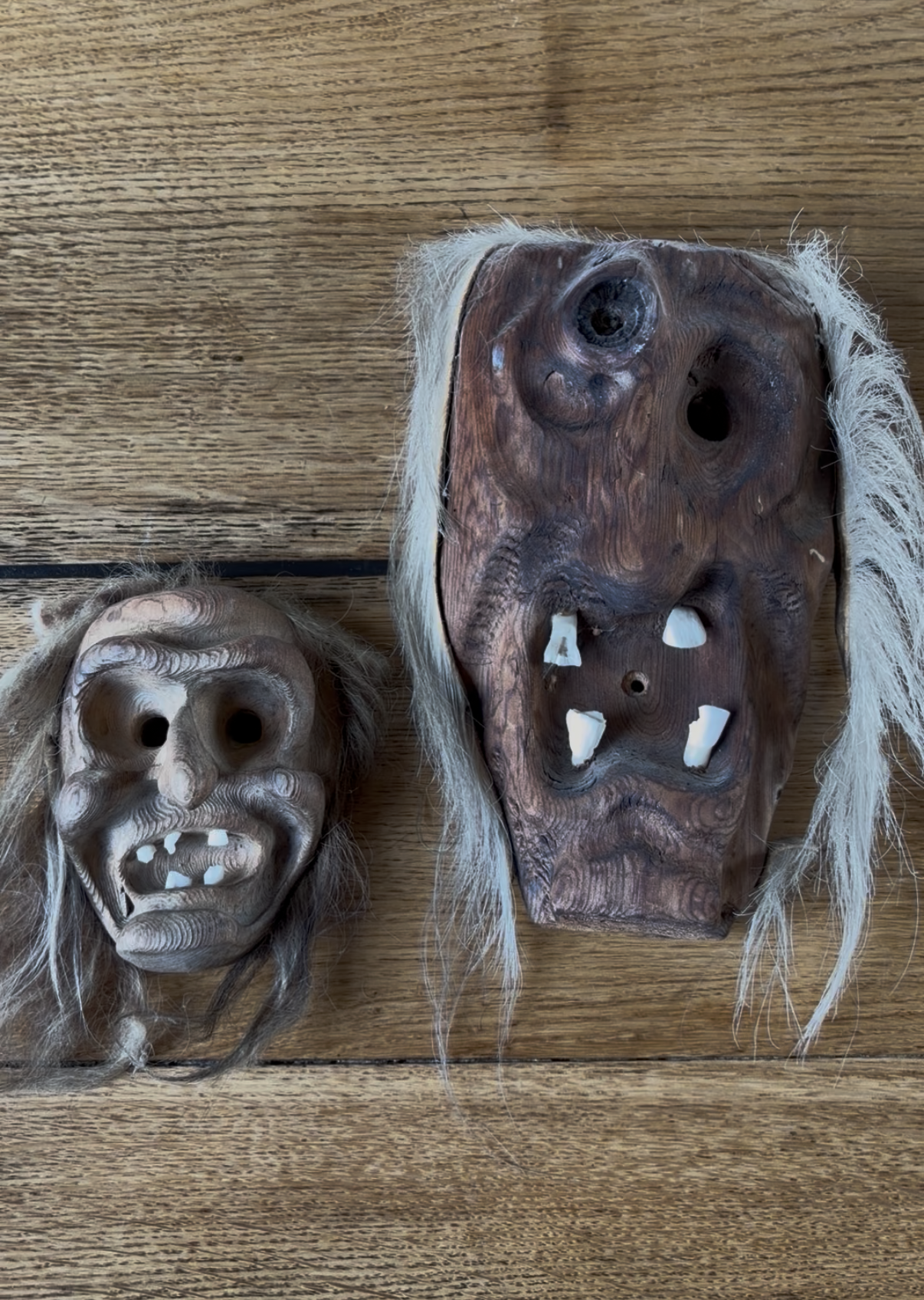 Decorative Lötschental wooden mask from the Valais region of Switzerland