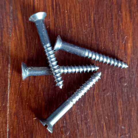 Vintage NOS 5 x 1″ Wood Screws Slotted Steel Countersunk x10 (ANTS-003)
