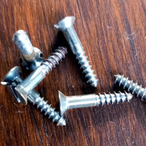 Vintage NOS 5 x 3/4″ Wood Screws Slotted Steel Countersunk x10 (ANTS-005)