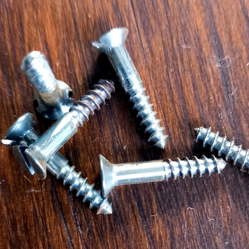 Vintage NOS 5 x 3/4" slotted steel countersunk wood screws x10