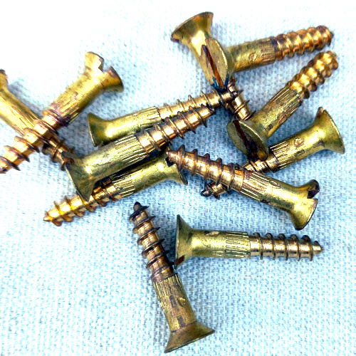 Vintage NOS 5.5 x 29mm slotted brass countersunk screw