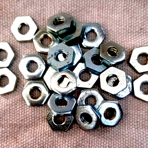 Vintage NOS ferrous 1/4″-20 UNC imperial thread nuts packet of 10
