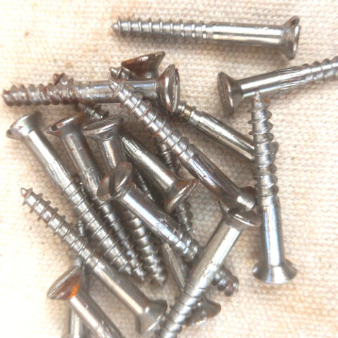 #9 x 1-1/2″ (4.5x38mm) Vintage NOS Slotted Steel Countersunk Wood Screw (ANTS-009)