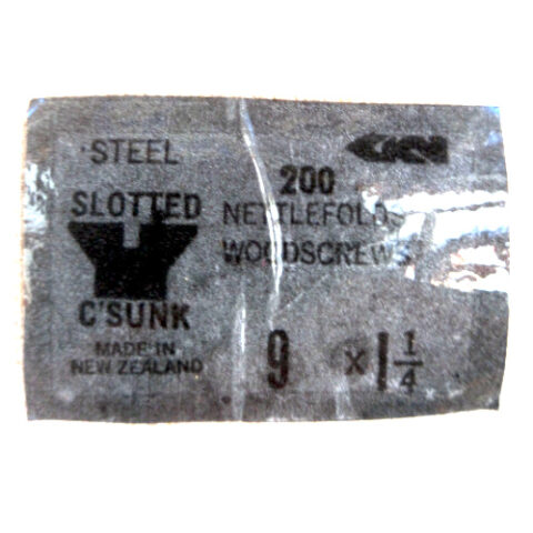 #9 x 1-1/4″ (4.5x32mm) vintage NOS slotted steel countersunk wood screw