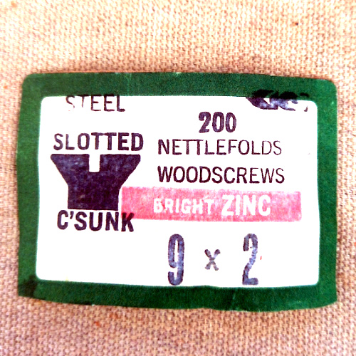 #9 x 2″ (4.5x50mm) vintage NOS slotted steel countersunk wood screw