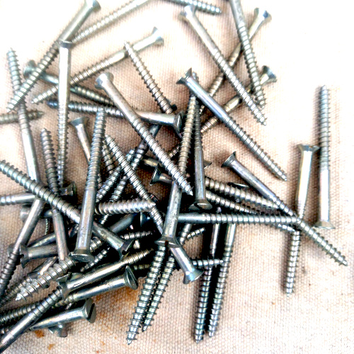 #10 x 2-1/2″ (5x60mm) vintage NOS slotted steel countersunk wood screw