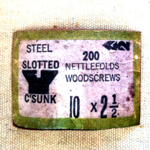 #10 x 2-1/2″ (5x60mm) vintage NOS slotted steel countersunk wood screw