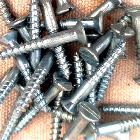 #9 x 1/4″ (4.5x32mm) Vintage NOS Slotted Steel (Bright Zinc) Countersunk Wood Screw (ANTS-011)