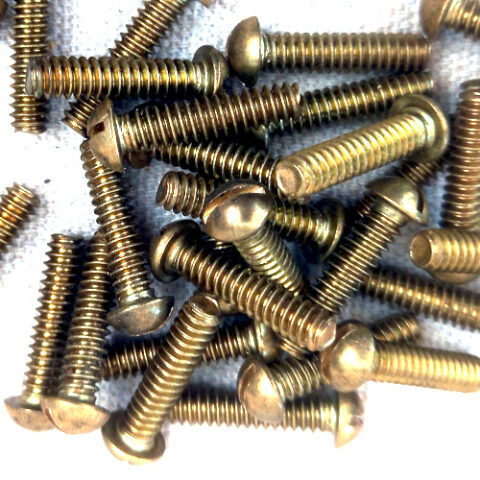 3/16″ (4.5x19mm) Vintage Brass Bolt-Style Round Head Fastener (ANTS-016)