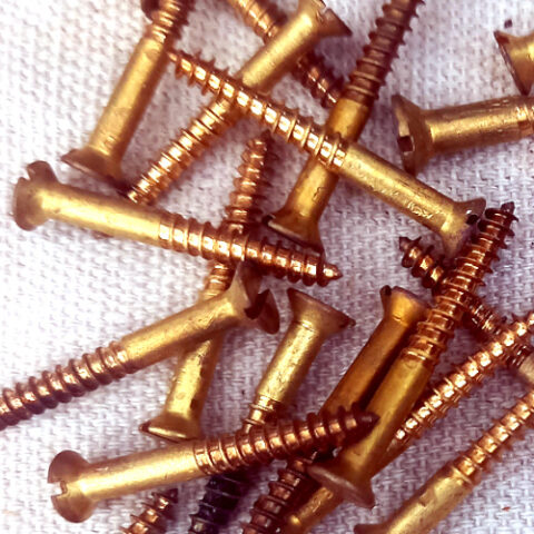 #6 x 1-1/4″ (3.5x32mm) Vintage NOS Brass Screw Slotted Countersunk (ANTS-018)