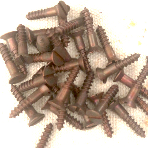 Vintage NOS #7 x 3/4″ plated bronze antique slotted countersunk screw