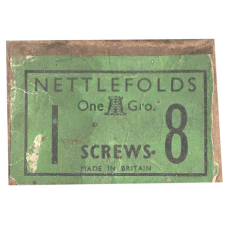 Vintage NOS #8 x 1″ slotted steel countersunk wood screw