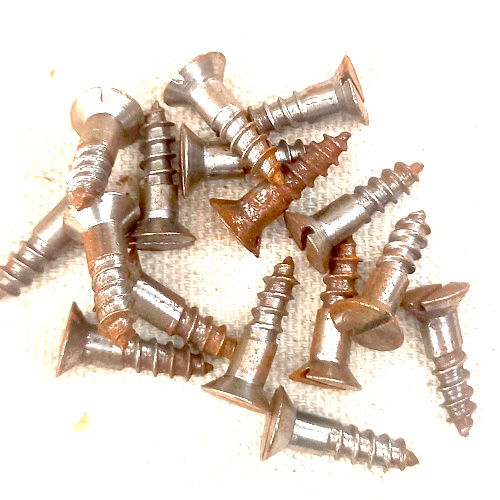 Vintage NOS #10 x 3/4″ slotted steel countersunk wood screw