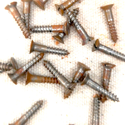 Vintage NOS #6 x 3/4″ slotted steel countersunk wood screw