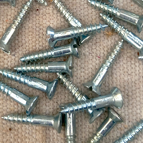 Vintage NOS #6 x 3/4 inch slotted steel wood screw