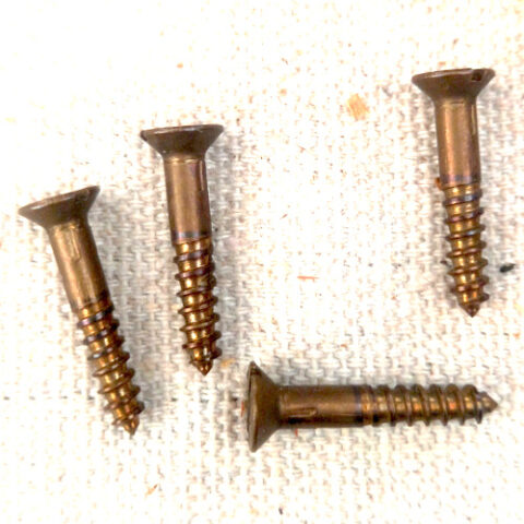 #6 x 3/4″ (3.5x19mm) Vintage NOS Slotted Silicon Bronze Wood Screws [Packet of 4] (ANTS-025)