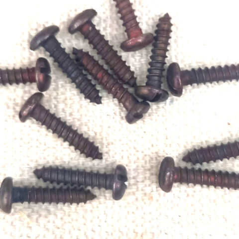 #3 x 5/8″ (2.5x15mm) Vintage NOS Steel Self Tapping Screws Bronzed [Packet of 10] (ANTS-027)