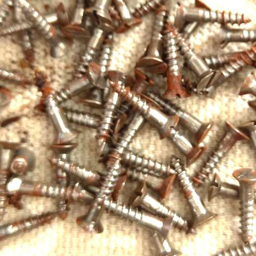 #3 x 1/2" vintage NOS steel countersunk screw