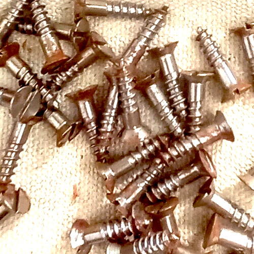 #8 x 3/4" vintage NOS steel slotted screw